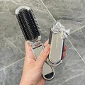 Folding Hair Brush with Mirror