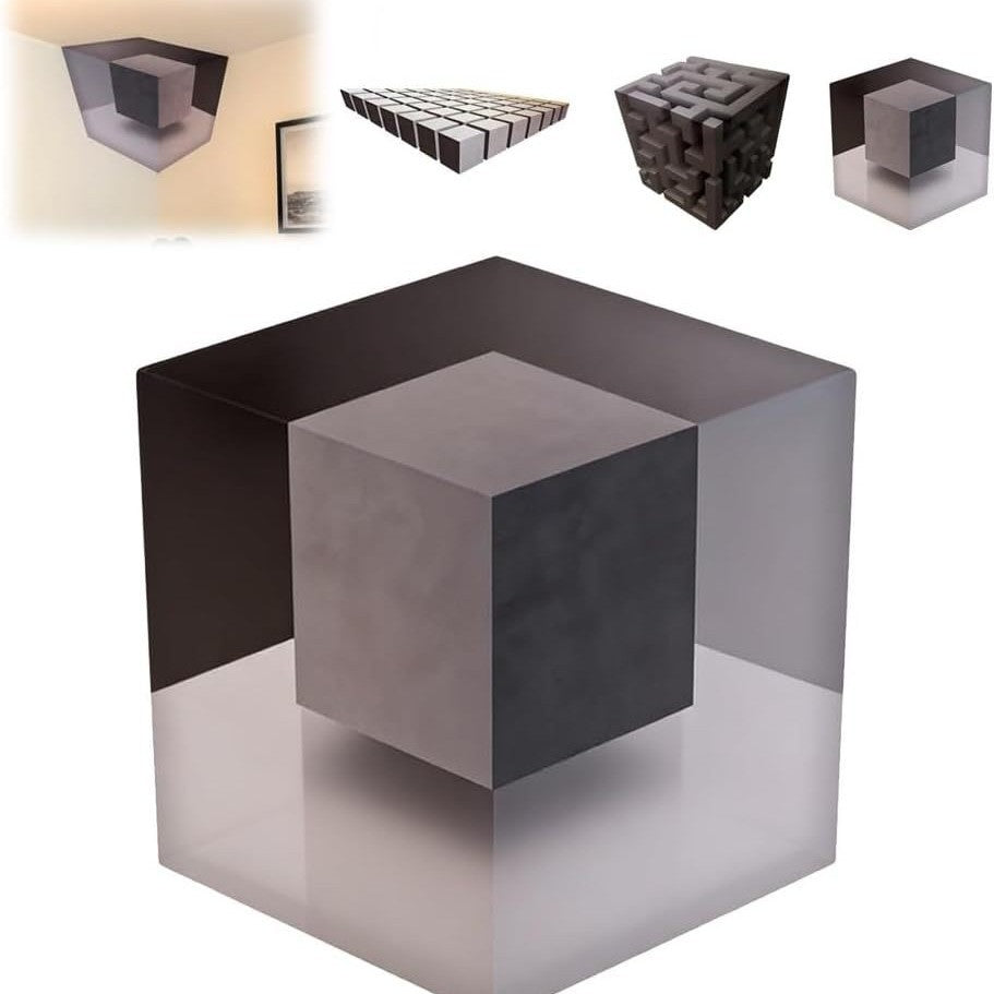3D Illusion Cube Wall Sticker