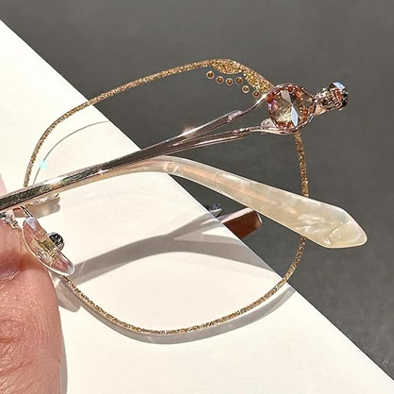 Elegant Diamond Rimless Readers Glasses