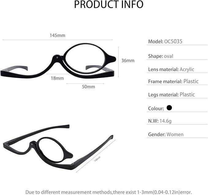 Flip-Down Makeup Glasses