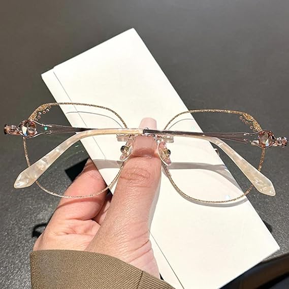 Elegant Diamond Rimless Readers Glasses