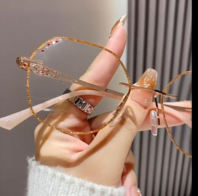 Elegant Diamond Rimless Readers Glasses