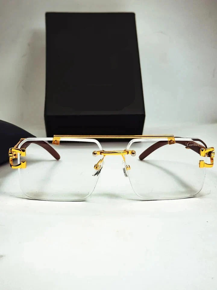 Luxe Gold Frameless Vintage Sunglasses
