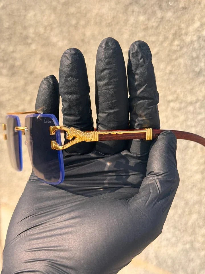 Luxe Gold Frameless Vintage Sunglasses