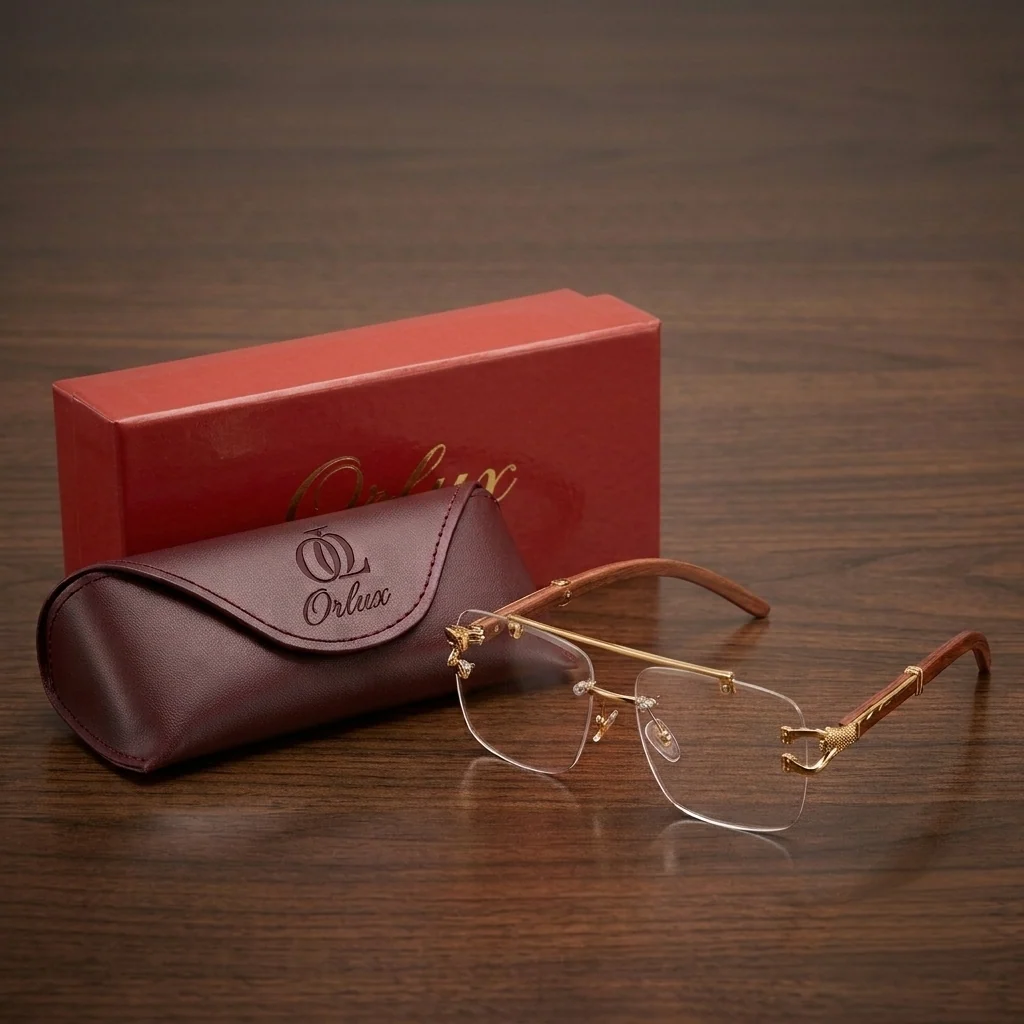 Luxe Gold Frameless Vintage Sunglasses