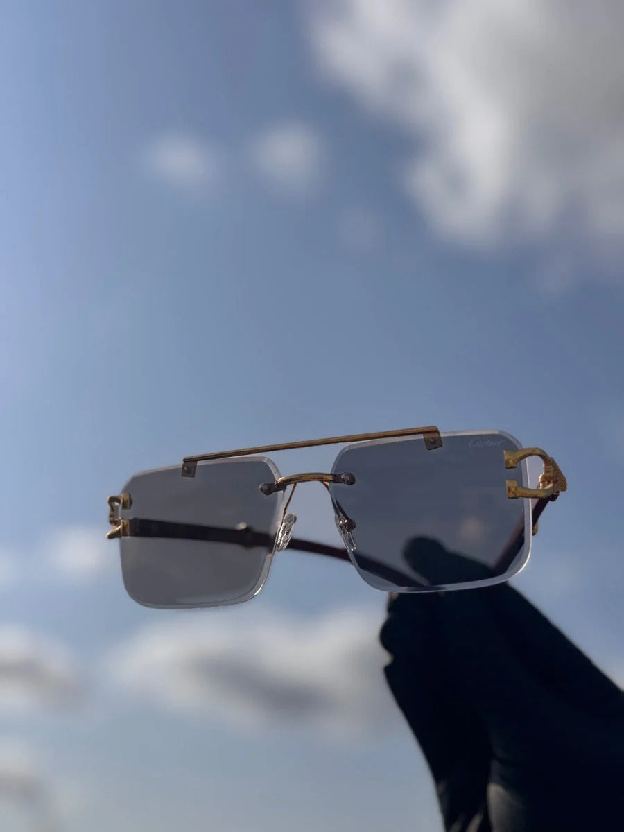 Luxe Gold Frameless Vintage Sunglasses