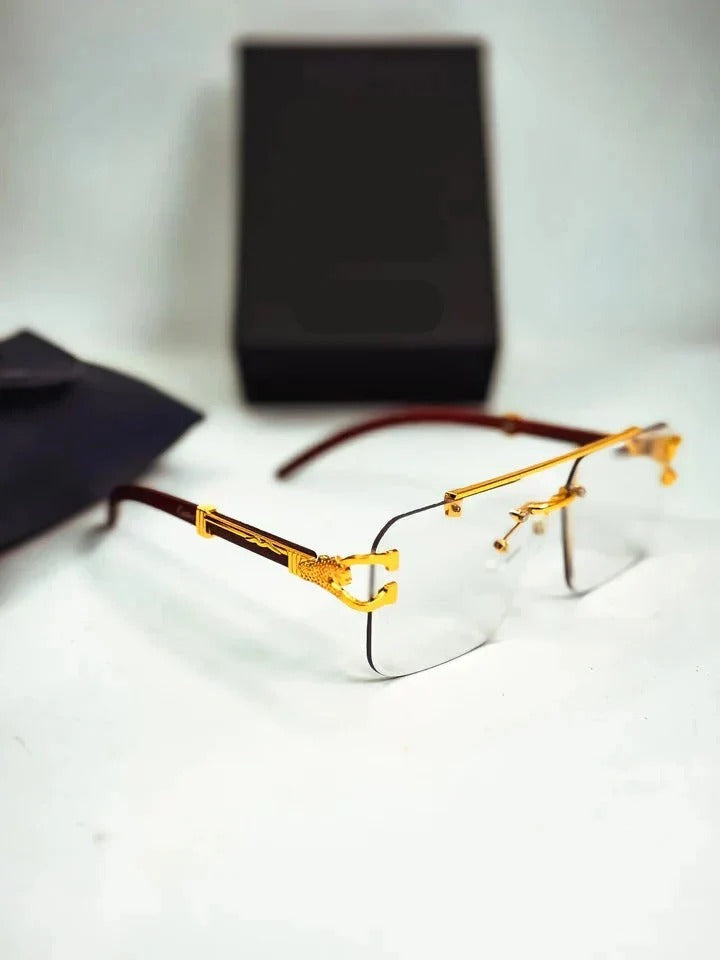 Luxe Gold Frameless Vintage Sunglasses