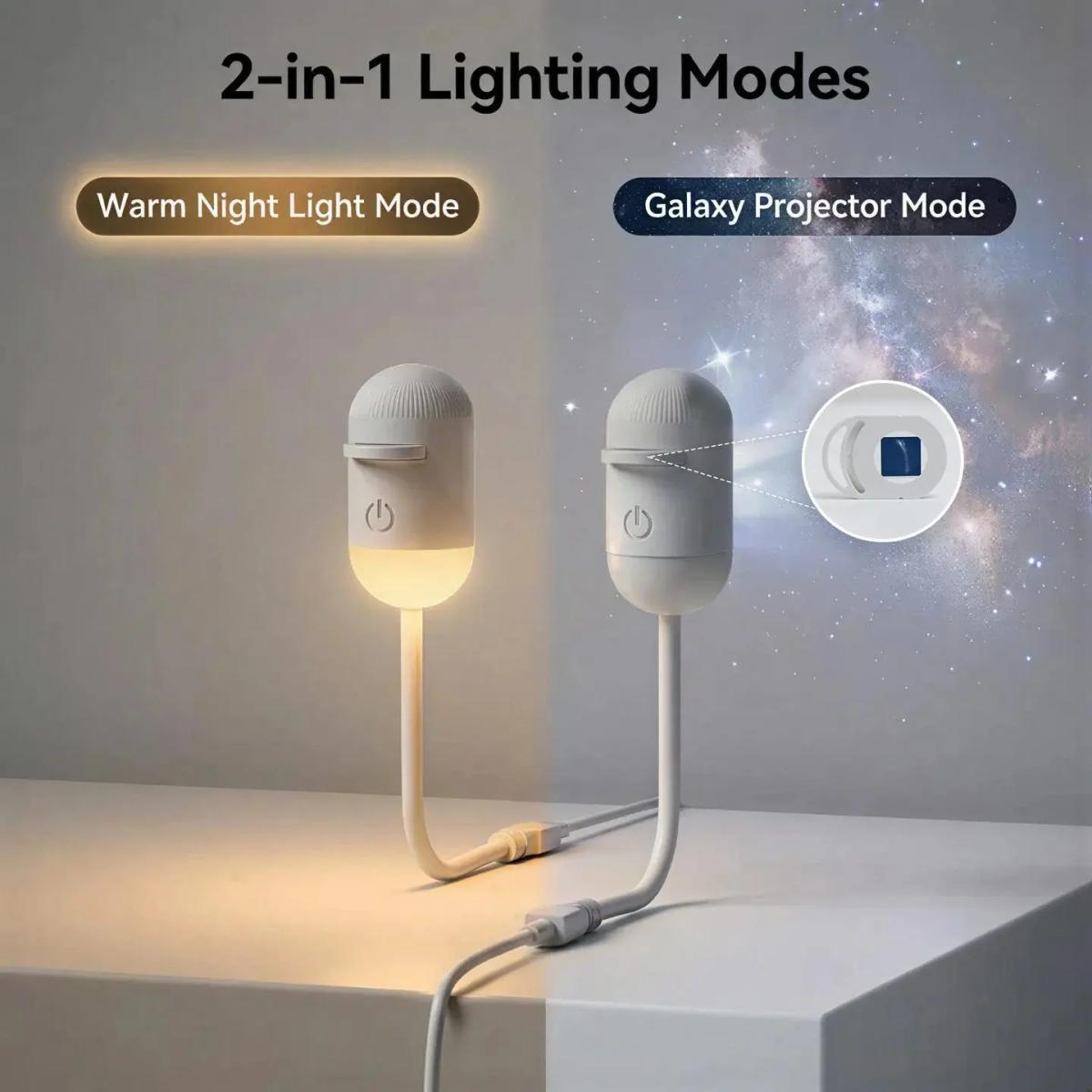 GalaxyGlow 6-in-1 Projection Night Light